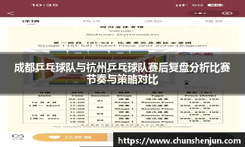 成都乒乓球队与杭州乒乓球队赛后复盘分析比赛节奏与策略对比